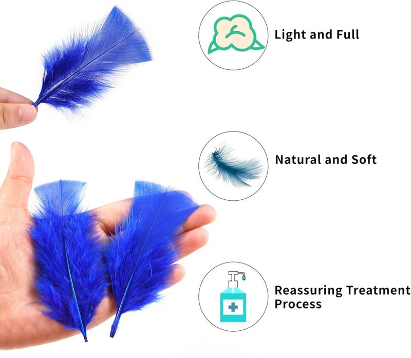 Soarer Royal Blue Turkey Feathers - 300pcs 3-5inch Feathers for Kindergarten DIY Crafts,Wedding Home Party Decorations,Dream Catcher Supplies(Royal Blue) - Image 4